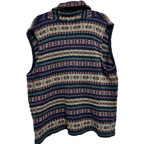 Chaps Ralph Lauren Cotton Blend Knit Button Vest Nordic Fair Isle Plus Sz 3x - Picture 6 of 11